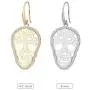 Dangle Earring for Women,Halloween Skull Drop Earring Girls Gold Silver Earrings with CZ Crystal Stainless Steel Earring