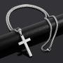 P. BLAKE Stainless Steel Cross Pendant Necklace for Men Boys Jewelry Gift, Chain Necklace 24 Inch