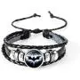 AOASK 8Pcs Super Hero Leather Wrap Bracelets Women Men AOASK 8Pcs Super Hero Leather Wrap Bracelets Women Men