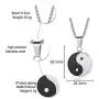 Tai Chi Yin And Yang Round Disc Coin Metal Stainless Steel Pendant Necklace for Men Women Fashion Personalized Minimalist 23.6'' Box Chain Unique Jewelry Gifts for Bff Sister Son Daughter Birthday Xmas
