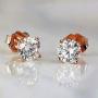 CZ Stud Earrings 925 Sterling Silver 18K Gold Plated Round Cubic Zirconia Hypoallergenic Set