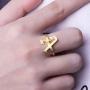 ZRAY Letter Rings for Women Personalized Rings Initial Rings 18K Gold Plated Adjustable Old English Name Rings A-Z Bridesmaid Gift for Girls