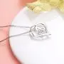 FLYOW I Love You More Heart Necklace for Women Girls Sterling Silver CZ Pendant, Best Valentines Mothers Day Jewelry Gifts