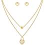 Edforce Stainless Steel Women Girls Heart Pendant Necklace and Earring Set