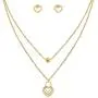 Edforce Stainless Steel Women Girls Heart Pendant Necklace and Earring Set