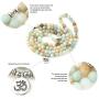 GVUSMIL 8mm 108 Mala Beads Wrap Bracelet Necklace for Yoga Charm Bracelet Natural Gemstone Jewelry for Women Men