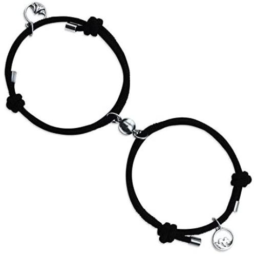 PZXHRY 2PCS Mountain & Ocean Bracelets Vows of Love Braided Rope Bead Mutual Attraction for Women Men Girl Boys, Distance Matching Gifts for Mom Daughter, Sisters, Best Friends, Couples