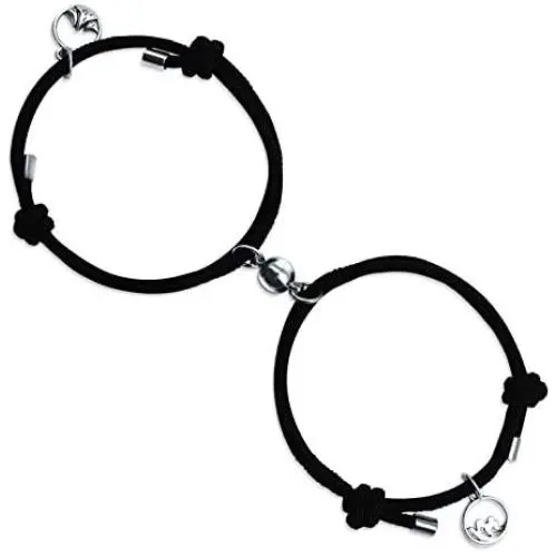PZXHRY 2PCS Mountain & Ocean Bracelets Vows of Love Braided Rope Bead Mutual Attraction for Women Men Girl Boys, Distance Matching Gifts for Mom Daughter, Sisters, Best Friends, Couples
