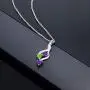 Gem Stone King 925 Sterling Silver Purple Amethyst and Green Peridot Pendant Necklace (0.73 Ct Heart Shape with 18 Inch Silver Chain) Gem Stone King 925 Sterling Silver Purple Amethyst and Green Peridot Pendant Necklace (0.73 Ct Heart Shape with 18 Inch Silver Chain)