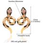 Vivid Snake Earrings Women 18K Gold Plated Cool Dangle Earring