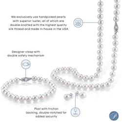 Freshwater Cultured Pearl Jewelry Set for Women Includes Necklace, Bracelet, and Earrings with 925 Sterling Silver - THE PEARL SOURCE