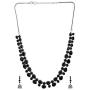Efulgenz Boho Vintage Antique Ethnic Gypsy Indian Oxidized Silver Crystal Cubic Zirconia Bridal Necklace Earrings Jewelry Set