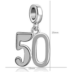 JMQJewelry 16 18 21 50 th Lucky Milestone Number Happy Birthday Gift Dangle Charms for Bracelet Women Girl Boy Men Jewelry