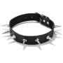 Halawly Queen of Hearts Choker - Black Leather Choker Necklaces Circle Adjustable Collar Necklace for Women