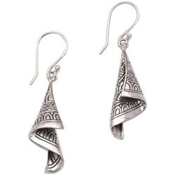 NOVICA .925 Sterling Silver Dangle Earrings Shining Songket