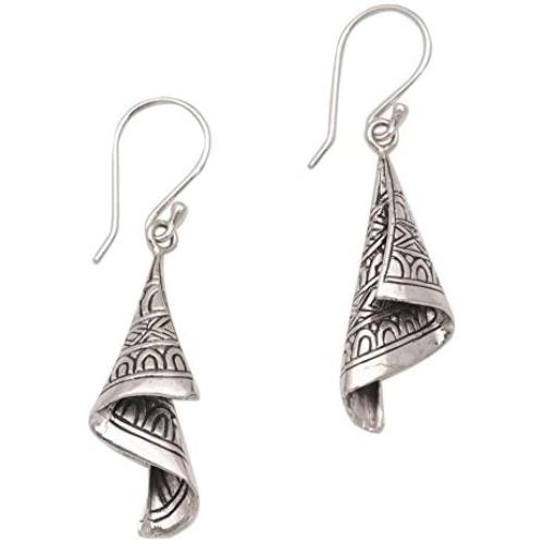 NOVICA .925 Sterling Silver Dangle Earrings Shining Songket