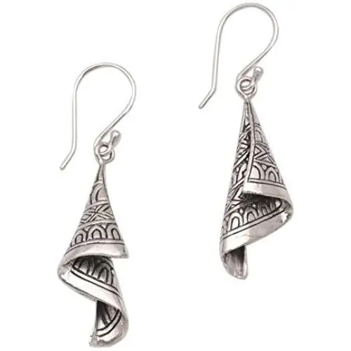 NOVICA .925 Sterling Silver Dangle Earrings Shining Songket NOVICA .925 Sterling Silver Dangle Earrings Shining Songket