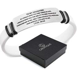 creatique Inspirational Bracelets Engraved, Personalized Gifts to My Son, to My Daughter Husband Wife Bracelet, Son Bracelet from Mom and Dad, Son Gift for Graduation, Birthday