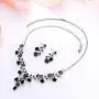 EVER FAITH Flower Leaf Necklace Earrings Set Austrian Crystal EVER FAITH Flower Leaf Necklace Earrings Set Austrian Crystal