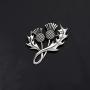 CENWA Outlander Inspired Jewelry Double Scottish Thistle Brooch Pin Sassenach Scottish Outlander Gift Scottish Brooch