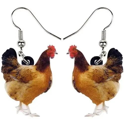 NEWEI Sweet Acrylic Chicken Hen Earrings Dangle Drop Fashion Farm Animal Jewelry for Girls Women Teens Gift Charms NEWEI Sweet Acrylic Chicken Hen Earrings Dangle Drop Fashion Farm Animal Jewelry for Girls Women Teens Gift Charms