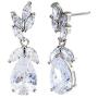 CZ Bridal Earrings for Wedding Women’s Elegant Teardrop Cubic Zirconia Cluster Floral Leaf Crystal Rhinestone Dangle Drop Earring for Bride Bridesmaids Mother of Bride Party Prom Earrings for Girls