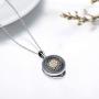 TANGPOET Locket Necklace That Holds Pictures 925 Sterling Silver Compass Pendant Necklace for Women Men Birthday Gifts
