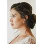 SWEETV Cubic Zirconia Pearl Drop Wedding Earrings for Brides, Ivory Bridal Pearl Earrings for Bridesmaid Jewelry Gift