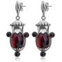 Cherry Amber Sterling Silver Victorian Set Earrings Pendant Necklace Chain 18''