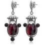 Cherry Amber Sterling Silver Victorian Set Earrings Pendant Necklace Chain 18'' Cherry Amber Sterling Silver Victorian Set Earrings Pendant Necklace Chain 18''