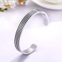 LUSSO Stainless Steel Magnetic Therapy Energy Cuff Bangle Engraving Geometric Pattern Health Care Amulet Bracelets for Women Men