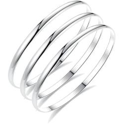 HooAMI Womens Bangle Bracelets Stainless Steel High Polished Stackable Bangle Jewelry Set for Women