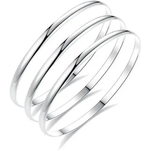 HooAMI Womens Bangle Bracelets Stainless Steel High Polished Stackable Bangle Jewelry Set for Women HooAMI Womens Bangle Bracelets Stainless Steel High Polished Stackable Bangle Jewelry Set for Women