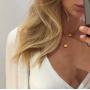 18K Gold Plated Dainty Inspirational Engraved Necklace Lock Necklace Pendant Handmade Gold Choker Hidden Messages Letter Necklace for Women