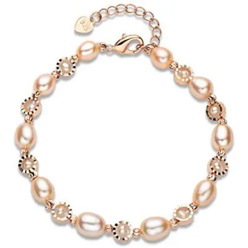 Pearl Bracelets Freshwater Cultured Pearl Bracelets Gold Filled with Adjustable Chain Jewelry Gift for Teen Girls Daughter Women Bridal Pearl Bracelets Freshwater Cultured Pearl Bracelets Gold Filled with Adjustable Chain Jewelry Gift for Teen Girls Daughter Women Bridal