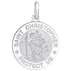 Jewelry by Debbie 925 Sterling Silver Saint Christopher Charm Pendant Patron Saint of Travelers, Made in Italy