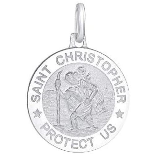 Jewelry by Debbie 925 Sterling Silver Saint Christopher Charm Pendant Patron Saint of Travelers, Made in Italy