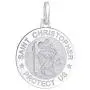 Jewelry by Debbie 925 Sterling Silver Saint Christopher Charm Pendant Patron Saint of Travelers, Made in Italy