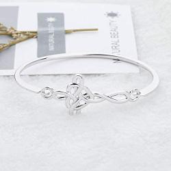 WSNANG Celtic Knot Cross Open Bangle Bracelet Religious Infinity Love Irish Celtics Jewelry Gift for Women Girls