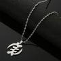 Stainless Steel Symbol Pendant Necklace Trendy Adinkra Gye Nyame Ethnic Symbol Jewelry
