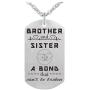 Sibling Necklace for Brother and Sister, Little Sister Dog Tag Necklace Jewelry Gifts to Big Brother for Birthday