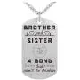 Sibling Necklace for Brother and Sister, Little Sister Dog Tag Necklace Jewelry Gifts to Big Brother for Birthday