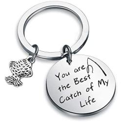Zuo Bao Fishing Lure Jewelry My Best Catch was You Fisherman Gifts Funny Keychain for Husband Boyfriend