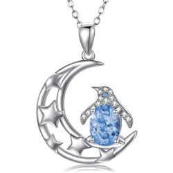 Penguin Necklace 925 Sterling Silver Cute Necklace Penguin Gifts for Women Girls