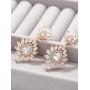 SWEETV Cubic Zirconia Chandelier Bridal Wedding Earrings for Brides, Women, Rhinestone Dangle Drop Earrings Bridal Wedding Jewelry Vintage Style