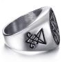 Elfasio Sigil of Lucifer Rings for Men Satanic Satan Demon Devil Symbol Stainless Steel Ring Vintage Jewelry