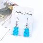 7 Pairs Gummy Bears Earring Set Cute Twinkling Bear Dangle Earring Colorful Resin Candy Cartoon Animal Drop Stud Earring for Women Girls Jewelry