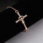 Zuo Bao Baptism Gift Christian Jewelry God is Greater Than The Highs and Lows Crystals Cross Adjustable Link Bracelets