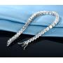 GMESME 18K White Gold Plated 5.0 Round Cubic Zirconia Classic Tennis Bracelet 7.5 Inch