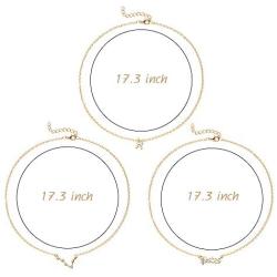 PANTIDE 3Pcs Constellation Zodiac Layer Necklaces for Women Girls, Retro Gold Plated 12 Constellation Pendant Necklace Exquisite Letter Horoscope Old English Zodiac Sign Necklace Jewelry Birthday Gift